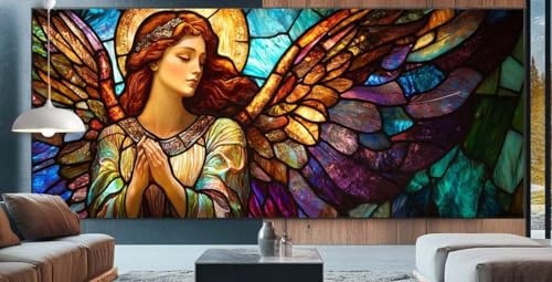 Flügel Diamond Painting XXL 100x250cm Diamond Painting Erwachsene Engel,Diamant Malerei Full Round Kristall Kunst Malen Nach Zahlen,Kreuzstich Mosaik Bastelset Set,Home Dekor Geschenke für Frauen K22 von cppxinng