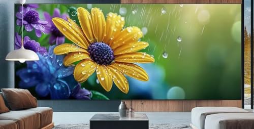 Gänseblümchen Diamond Painting XXL 90x160cm Diamond Painting Erwachsene Gelb,Diamant Malerei Full Round Kristall Malen Nach Zahlen,Kreuzstich Mosaik Bastelset Set,Home Dekor Geschenke für Frauen E55 von cppxinng