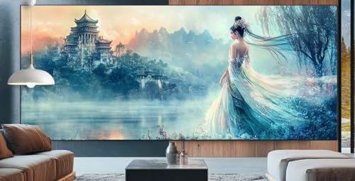 Landschaft Diamond Painting XXL 100x200cm Diamond Painting Erwachsene Fee,Diamant Malerei Full Round Kristall Malen Nach Zahlen,Kreuzstich Mosaik Bastelset Set,Home Dekor Geschenke für Frauen K58 von cppxinng