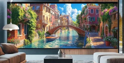 Landschaft Diamond Painting XXL 100x200cm Diamond Painting Erwachsene Venedig,Diamant Malerei Full Round Kristall Malen Nach Zahlen,Kreuzstich Mosaik Bastelset Set,Home Dekor Geschenke für Frauen K45 von cppxinng