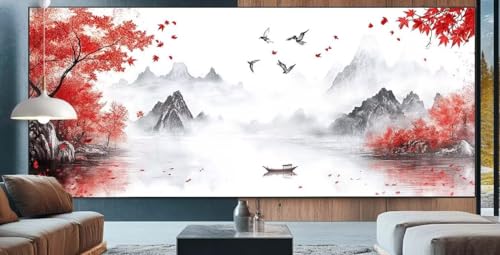 Landschaft Diamond Painting XXL 100x200cm Diamond Painting Erwachsene japanisch,Diamant Malerei Full Round Kristall Malen Nach Zahlen,Kreuzstich Mosaik Bastelset Set,Dekor Geschenke für Frauen J35 von cppxinng