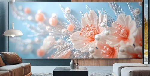 Perle Diamond Painting XXL 80x150cm Diamond Painting Erwachsene Blume,Diamant Malerei Full Round Kristall Kunst Malen Nach Zahlen,Kreuzstich Mosaik Bastelset Set,Home Dekor Geschenke für Frauen E41 von cppxinng