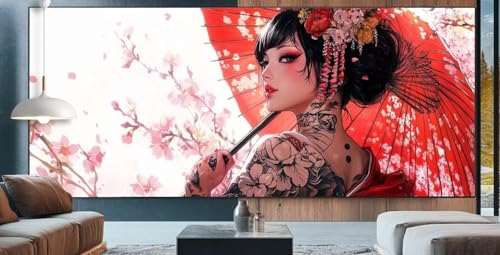 Prinzessin Diamond Painting XXL 100x250cm Diamond Painting Erwachsene japanisch,Diamant Malerei Full Round Kristall Malen Nach Zahlen,Kreuzstich Mosaik Bastelset Set,Dekor Geschenke für Frauen J38 von cppxinng