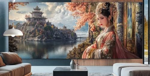 Prinzessin Diamond Painting XXL 100x250cm Diamond Painting Erwachsene japanisch,Diamant Malerei Full Round Kristall Malen Nach Zahlen,Kreuzstich Mosaik Bastelset Set,Dekor Geschenke für Frauen J39 von cppxinng