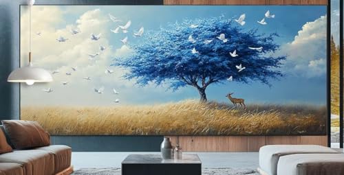 Reh Diamond Painting XXL 100x250cm Diamond Painting Erwachsene Baum von L.,Diamant Malerei Full Round Kristall Malen Nach Zahlen,Kreuzstich Mosaik Bastelset Set,Home Dekor Geschenke für Frauen J96 von cppxinng