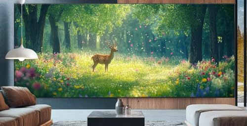 Reh Diamond Painting XXL 100x250cm Diamond Painting Erwachsene Wald,Diamant Malerei Full Round Kristall Kunst Malen Nach Zahlen,Kreuzstich Mosaik Bastelset Set,Home Wand Dekor Geschenke für Frauen J66 von cppxinng