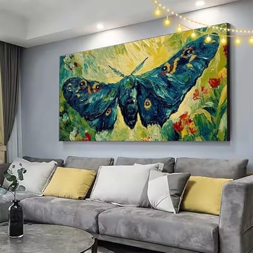 Schmetterling Diamond Painting XXL 180x80cm Diamant Painting Bilder Blume,5D Vollbohrer Diamant Kunst Malerei Stickerei Kreuzstich DIY Diamond Puzzle Mosaikherstellung Bastelset,Dekor Geschenke C335 von cppxinng