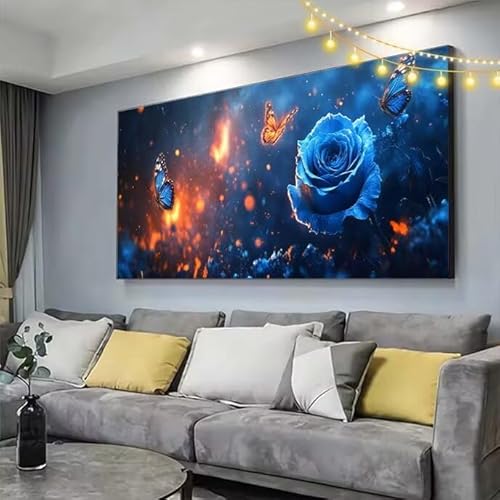 Schmetterling Diamond Painting XXL 180x80cm Diamant Painting Bilder Rose,5D Vollbohrer Diamant Kunst Malerei Stickerei Kreuzstich DIY Diamond Puzzle Mosaikherstellung Bastelset,Dekor Geschenke C346 von cppxinng