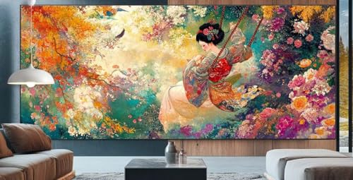 Schönheit Diamond Painting XXL 100x250cm Diamond Painting Erwachsene Japan,Diamant Malerei Full Round Kristall Malen Nach Zahlen,Kreuzstich Mosaik Bastelset Set,Home Dekor Geschenke für Frauen J27 von cppxinng