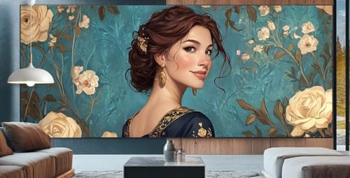 Schönheit Diamond Painting XXL 80x150cm Diamond Painting Erwachsene Blume,Diamant Malerei Full Round Kristall Malen Nach Zahlen,Kreuzstich Mosaik Bastelset Set,Home Dekor Geschenke für Frauen E22 von cppxinng