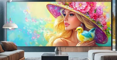 Schönheit Diamond Painting XXL 80x180cm Diamond Painting Erwachsene Huhn,Diamant Malerei Full Round Kristall Kunst Malen Nach Zahlen,Kreuzstich Mosaik Bastelset Set,Home Dekor Geschenke für Frauen E63 von cppxinng