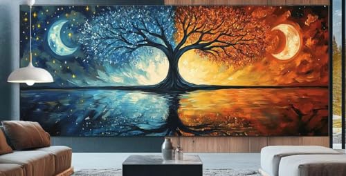 See Diamond Painting XXL 100x250cm Diamond Painting Erwachsene Baum von L.,Diamant Malerei Full Round Kristall Malen Nach Zahlen,Kreuzstich Mosaik Bastelset Set,Home Dekor Geschenke für Frauen J94 von cppxinng