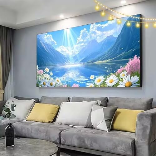 See Diamond Painting XXL 150x80cm Diamant Painting Bilder Blume,5D Vollbohrer Diamant Kunst Malerei Stickerei Kreuzstich DIY Diamond Puzzle Mosaikherstellung Bastelset,Home Dekor Geschenke Frauen C332 von cppxinng