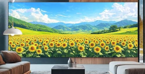 Sonnenblume Diamond Painting XXL 80x180cm Diamond Painting Erwachsene Garten,Diamant Malerei Full Round Kristall Malen Nach Zahlen,Kreuzstich Mosaik Bastelset Set,Home Dekor Geschenke für Frauen E53 von cppxinng