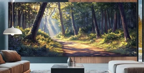 Sonnenuntergang Diamond Painting XXL 100x250cm Diamond Painting Erwachsene Wald,Diamant Malerei Full Round Kristall Malen Nach Zahlen,Kreuzstich Mosaik Bastelset Set,Dekor Geschenke für Frauen J76 von cppxinng