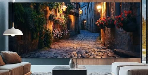 Straße Diamond Painting XXL 100x250cm Diamond Painting Erwachsene Nacht,Diamant Malerei Full Round Kristall Kunst Malen Nach Zahlen,Kreuzstich Mosaik Bastelset Set,Home Dekor Geschenke für Frauen K96 von cppxinng