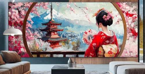 Vermissen Diamond Painting XXL 100x250cm Diamond Painting Erwachsene Japan,Diamant Malerei Full Round Kristall Malen Nach Zahlen,Kreuzstich Mosaik Bastelset Set,Home Dekor Geschenke für Frauen J32 von cppxinng