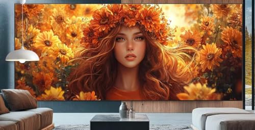 Vermissen Diamond Painting XXL 80x150cm Diamond Painting Erwachsene Sonnenblume,Diamant Malerei Full Round Kristall Malen Nach Zahlen,Kreuzstich Mosaik Bastelset Set,Dekor Geschenke für Frauen K73 von cppxinng