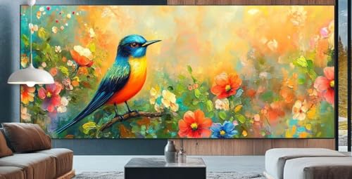 Vogel Diamond Painting XXL 70x160cm Diamond Painting Erwachsene Blume,Diamant Malerei Full Round Kristall Kunst Malen Nach Zahlen,Kreuzstich Mosaik Bastelset Set,Home Dekor Geschenke für Frauen E27 von cppxinng