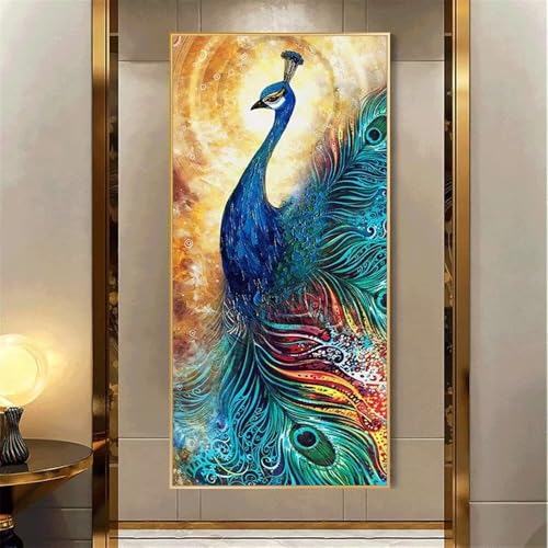 cppxinng Diamond Painting Großes XXL 80x150cm Diamant Painting Bilder Tiere Pfau Diamond Art Erwachsene DIY Full Round Diamant Kunst Malerei zubehör Set Kreuzstich Bilder Home Wand Dekor Geschenk J25 von cppxinng