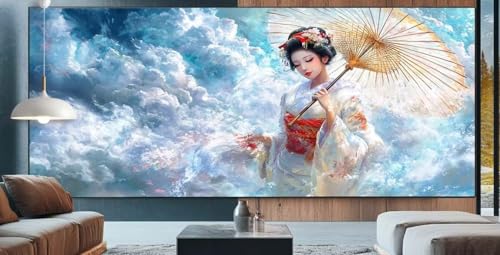 japanisch Diamond Painting XXL 100x200cm Diamond Painting Erwachsene Schönheit,Diamant Malerei Full Round Kristall Malen Nach Zahlen,Kreuzstich Mosaik Bastelset Set,Home Dekor Geschenke für Frauen G96 von cppxinng