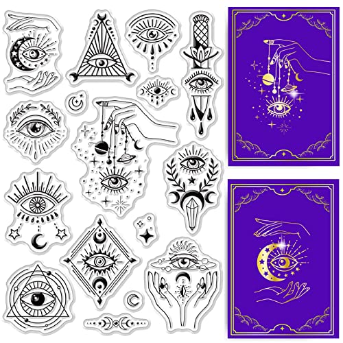 CRASPIRE Ägypten Eye Mystic Silikon-Stempel für Kartenherstellung, Tarot-Ägypten, Mystery, Gothic, DIY, Scrapbooking, transparente Gummidichtungen, Stempel, Grußworte, Journaling, Bastelbedarf, 10,9 x von craspire