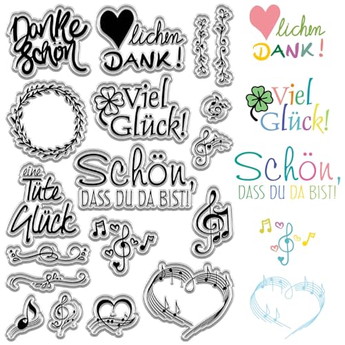 CRASPIRE Deutscher Segen Silikon Stempel Vintage-Stil Silikon-Gummi-Stempel Siegel Deutsche Transparente Stempel Für Journaling Kartenherstellung DIY Scrapbooking Handgefertigtes Fotoalbum von craspire