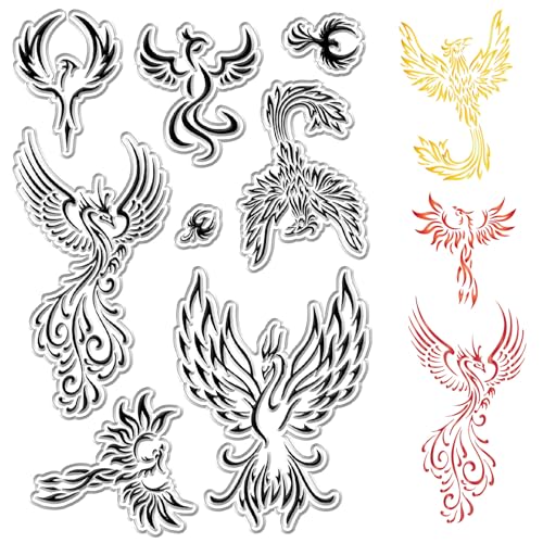 craspire Flying Phoenix Clear Rubber Stamps Vintage Wiederverwendbare Transparente Silikonstempelsiegel Für Journaling, Kartenherstellung, Scrapbooking, Fotoalbum, Dekoratives von craspire