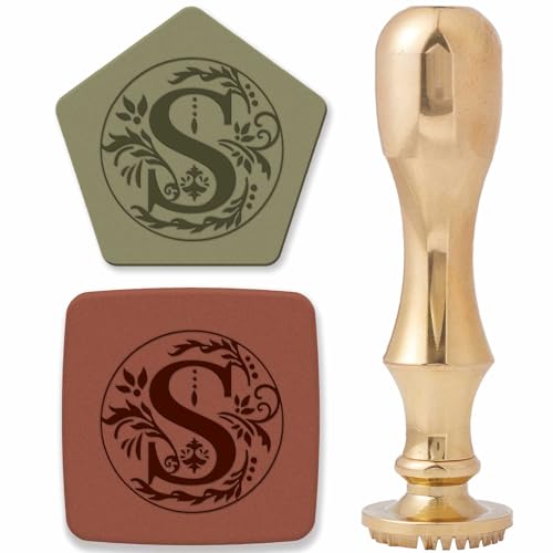 CRASPIRE Keramikstempel für Ton, Initialen-Alphabet S, handgefertigt, 25 mm, abnehmbarer Messingkopf mit goldenem Griff, einzigartige Abdrücke, DIY, Basteln, Modelliermasse, Werkzeuge von craspire
