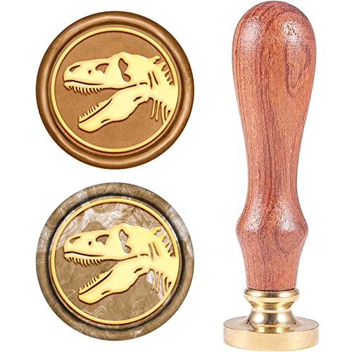 CRASPIRE Wachssiegel Stempel Dinosaurierknochen, Tier Siegellack Stempel Retro Holzstempel Wachssiegel 25 mm Abnehmbar Messingkopf Holzgriff Für Umschlag Einladung Hochzeit Verschönerung Flasche von craspire