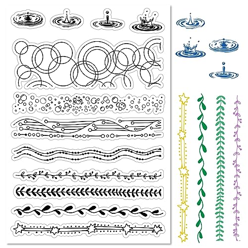 craspire Wasserfleck, Transparente Gummistempel, Wiederverwendbar, Schreiblinien, Olivenblatt, Silikon, Transparente Siegel, Stempel Für Journaling, Kartengestaltung, Freunde, DIY, Scrapbooking von craspire