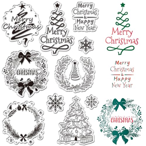 CRASPIRE Weihnachtskranz Stempel Aus Transparentem Gummi Weihnachtsbäume Schneeflocke Wiederverwendbare Transparente Silikonstempelsiegel Für Weihnachten Winter Journaling Kartenherstellung Dekoration CRASPIRE Weihnachtskranz Stempel Aus Transparentem Gummi Weihnachtsbäume Schneeflocke Wiederverwendbare Transparente Silikonstempelsiegel Für Weihnachten Winter Journaling Kartenherstellung Dekoration von craspire