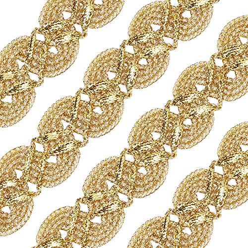 craspire 20 Yard 3/8 Zoll Gimp Braid Trim Polyester Gold Metallic Edge Woven S Wave Lace Ribbon Fabric Polsterung Hand DIY Crafts Für Geschenk Kabelbinder Nähen Curtain Slipcover Kostümzubehör von craspire