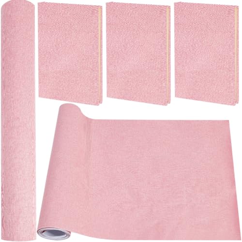 craspire 200x42 cm Leinen-Buchtuch Zum Buchbinden Rosa Selbstklebende Stoffoberfläche Buchumschlag Mit Papierrücken Für Bücher Alben Scrapbooking DIY-Einband Schutz Buchtuchzubehör von craspire