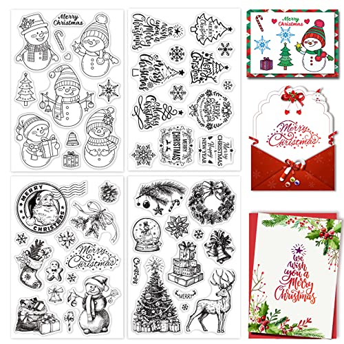 craspire Weihnachts-Klarstempel, Silikonstempel, Siegelbaum, Stechpalme, Transparente Silikonstempel Für Weihnachten, Neujahr, Kartenherstellung, Dekoration, DIY, Scrapbooking, Prägung, Album, Dekor von craspire