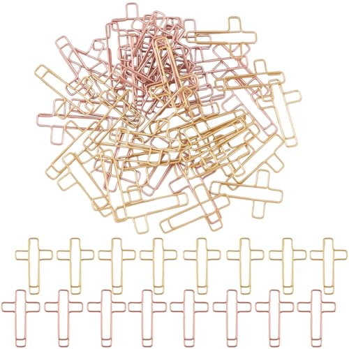 craspire 50 Stück 2 Farben Kreuz Büroklammern Für Bibelbinder Büroklammern Klemmen Eisen Lesezeichenklammern Farbige Lesezeichen Planer Memospender Bürobedarf Schule Zuhause Aktennotizen Seiten von craspire
