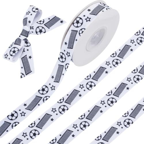 craspire 7/8 Zoll Breites Fußballband Zum Basteln von Fußballsport Ripsband Dekoratives Softballband 25 Yards Rolle Fußball Weiß Für Geschenkverpackungen Sportparty Dekor Nähen Heimwerkerbedarf von craspire