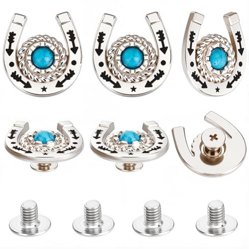 craspire 8 Sets/Box Hufeisenknöpfe Mit Schraubverschluss Blau Western Cowboy Stil Dekorative Lederschnallen 19mm Türkisfarbener Edelstein Metall Vintage Retro Gussnieten Nieten Für Heimwerkerstoffe craspire 8 Sets/Box Hufeisenknöpfe Mit Schraubverschluss Blau Western Cowboy Stil Dekorative Lederschnallen 19mm Türkisfarbener Edelstein Metall Vintage Retro Gussnieten Nieten Für Heimwerkerstoffe von craspire