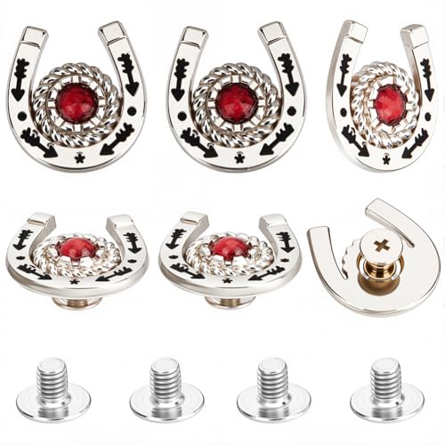 craspire 8 Sets/Box Hufeisenknöpfe Mit Schraubverschluss Rot Western Cowboy Stil Dekorative Lederschnallen 19mm Türkisfarbener Edelstein Metall Vintage Retro Gussnieten Nieten Für Heimwerkerstoffe craspire 8 Sets/Box Hufeisenknöpfe Mit Schraubverschluss Rot Western Cowboy Stil Dekorative Lederschnallen 19mm Türkisfarbener Edelstein Metall Vintage Retro Gussnieten Nieten Für Heimwerkerstoffe von craspire