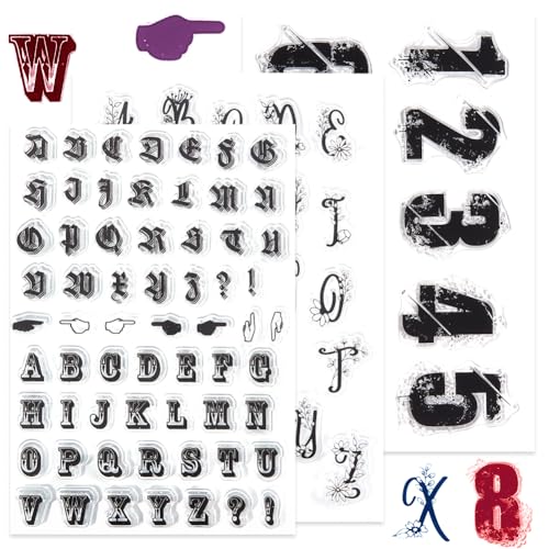 craspire Buchstaben Klare Stempel Nummer Alphabet A-Z Initialen Gummi Silikon Stempel Siegel Transparente Silikonstempel für Journal Kartenherstellung DIY Scrapbooking Fotoalbum Dekoration Handwerk von craspire