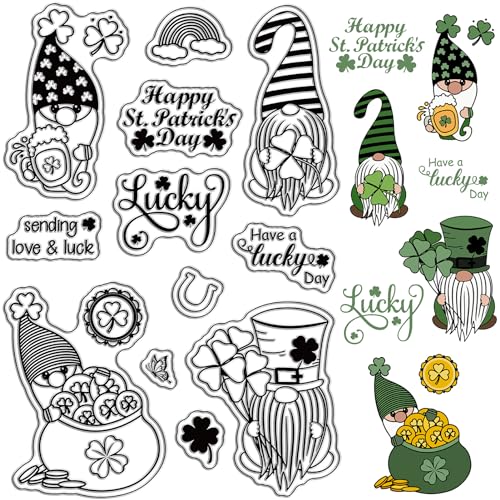 craspire GNOME Gummistempel Happy Lucky Day Transparente Klare Stempel Silikonsiegel Stempel Für DIY Scrapbooking Fotoalbum Dekorative Karten Herstellung Stempel Tagebuch Dekoration von craspire