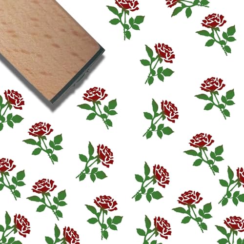 craspire Kleiner Rosenstempel Blumen Holzstempel 1,6 Zoll Blumenpflanze Mini Holzstempel Mit Quadratischem Kopf Kunstdruck Dekor Für DIY Scrapbooking Karten Tagebücher Papier Fotoalben Basteln von craspire