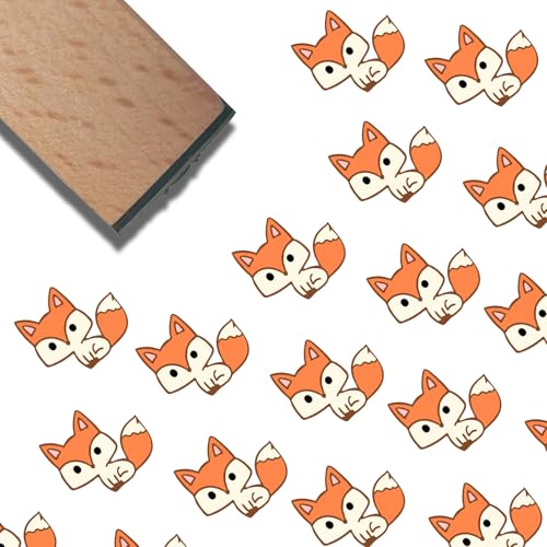 craspire Mini Holzstempel 3/5 Zoll Fuchs Tier Süßes Muster Kleine Holzstempel Vintage Wiederverwendbarer Druck Für DIY Bastelkarten Scrapbooking Journaling Alben Karten Planer Umschläge von craspire