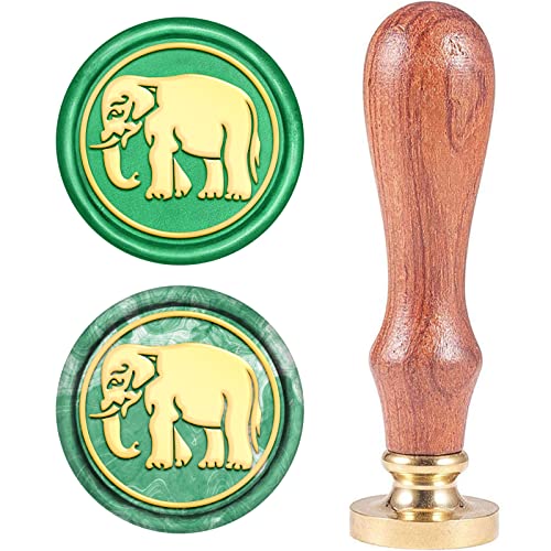 craspire Wachs-Siegel-Stempel, Jahrgang Wachssiegelstempel Elefant Retro Holzstempel Abnehmbar Messingkopf 25 mm Für Hochzeit Umschläge Einladungen Verschönerung von craspire