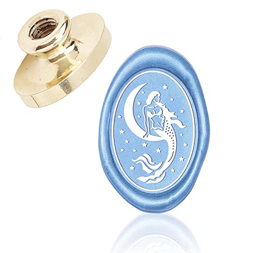 craspire Wax Seal Stamp Meerjungfrau, Ovaler Siegelstempelkopf Nur Für Hochzeitseinladungen Crads Flasche Geschenkdekoration von craspire