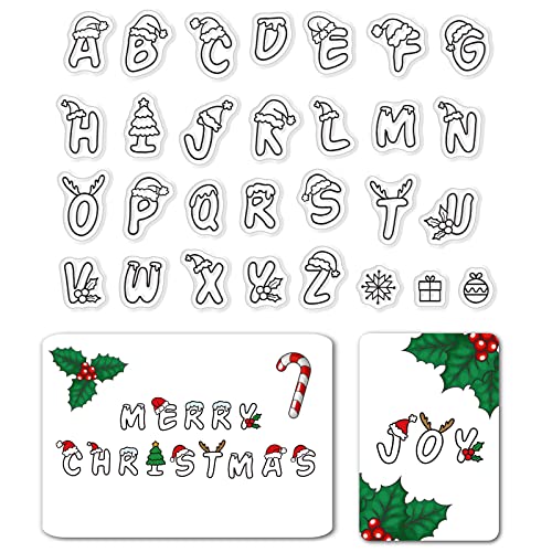 craspire Weihnachts-Klarstempel, Initialen, Buchstabe, Schneeflocke, Silikonstempel, Siegel, Transparente Silikonstempel Für Weihnachtskarten, Dekoration, DIY, Scrapbooking, Prägung, Dekor, Basteln von craspire