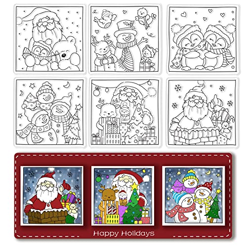 craspire Weihnachten Klarer Stempel Weihnachtsmann Schneemann Silikonstempel Siegel Transparente Gummistempel Für Weihnachtskartenherstellung Dekoration DIY Scrapbooking Dekor Handwerk von craspire