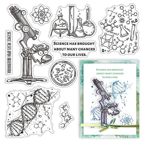 craspire Wissenschaft Klare Gummistempel Experiment DNA-Mikroskop Reagenzglasbecher Transparenter Vintage-Poststempel Silikonsiegel Stempel Journaling Kartenherstellung DIY Scrapbooking Fotoalbum craspire Wissenschaft Klare Gummistempel Experiment DNA-Mikroskop Reagenzglasbecher Transparenter Vintage-Poststempel Silikonsiegel Stempel Journaling Kartenherstellung DIY Scrapbooking Fotoalbum von craspire