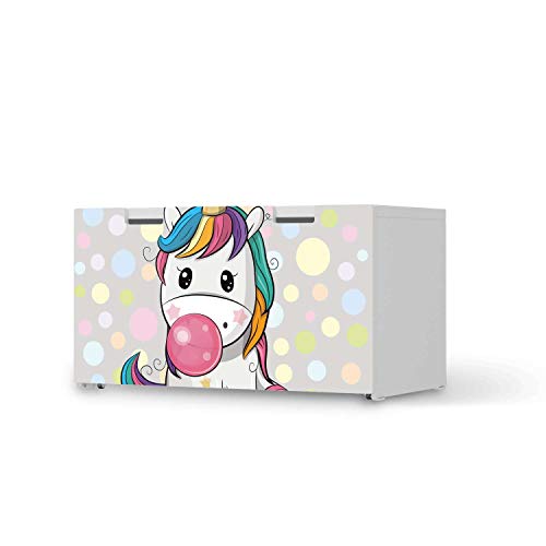 Kinder Möbelfolie - passend für IKEA Stuva Banktruhe I Tolle Kinderzimmer Einrichtung - Möbelsticker für Kinder- und Babyzimmer I Design: Rainbow das Einhorn von creatisto