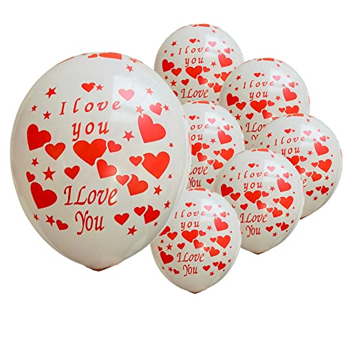 30,5 cm Herzdruck Luftballons I Love You Luftballons Weiß Valentinstag Luftballons für Valentinstag Romantische Dekorationen Hochzeitsantrag Jahrestag Dekoration Luftballons 15 Stück von creative balloons